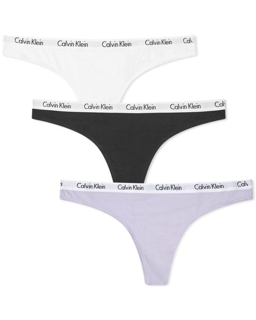 CALVIN KLEIN 3 Pack Carousel Thong Women's CK Panties Cotton Underwear New