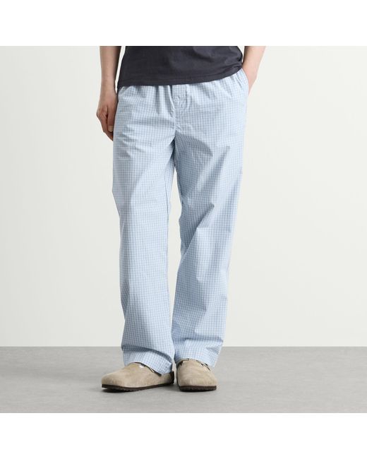 Calvin Klein Blue Cotton Poplin Sleep Pant for men