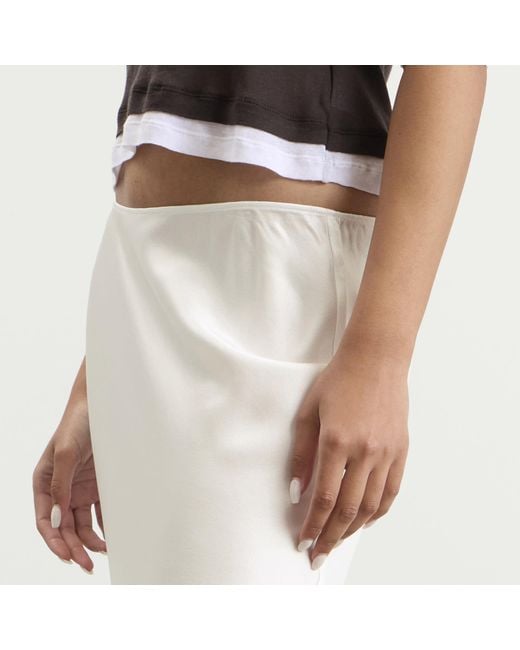 Leset White Barb Slip Skirt