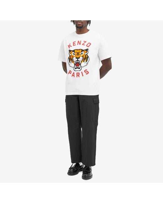 KENZO White Lucky Tiger Oversized T-Shirt for men