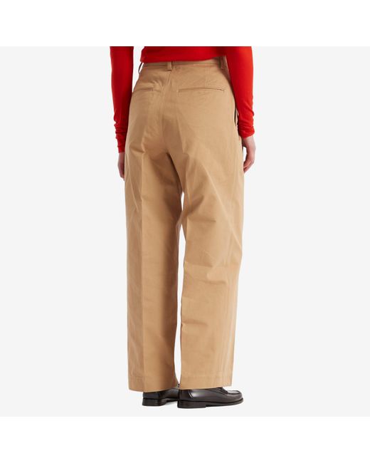 AURALEE Washed Finx Chino One-Tuck Pants in Natural | Lyst UK