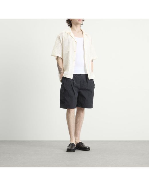 A Kind Of Guise Black Quito Pleated Tech Shorts for men