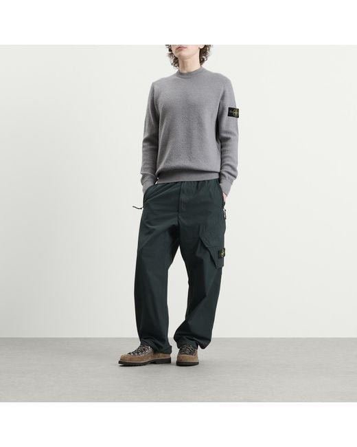 Stone Island Gray Textured Stitch Jumper for men
