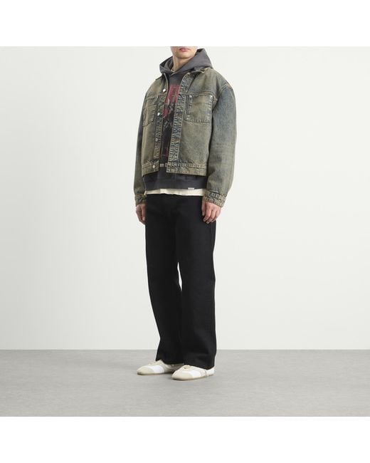 Represent Green Denim Trucker Jacket for men