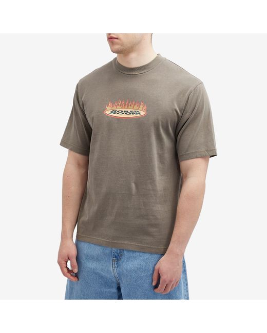 BOILER ROOM Gray Flames T-Shirt for men