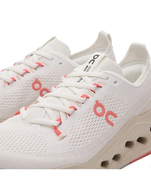 On Shoes Pink Cloudsurfer Max Sneakers Ivory Salm for men