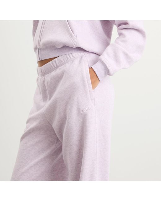 Skims Purple Cotton Fleece Straight Leg Pant