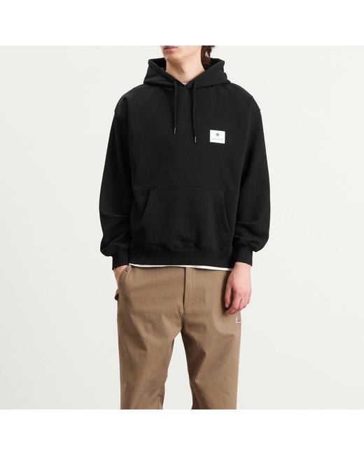 Snow Peak Black Square Logo Hoodie for men
