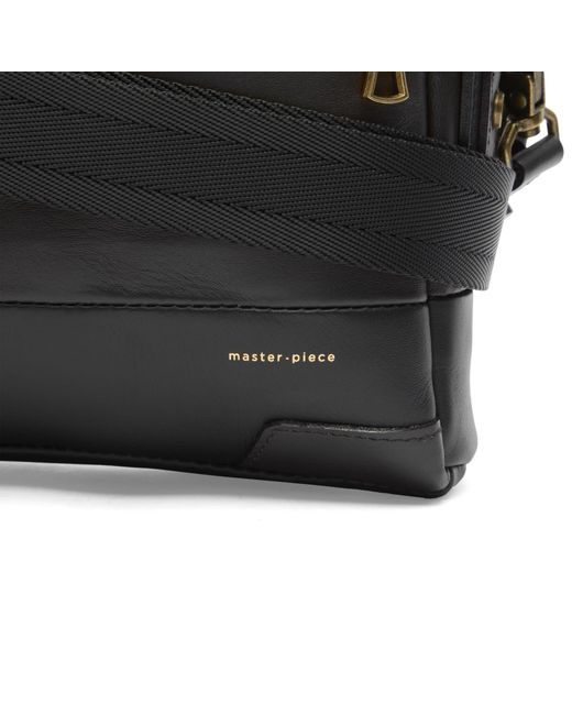 Master Piece Black Gloss Leather Shoulder Bag