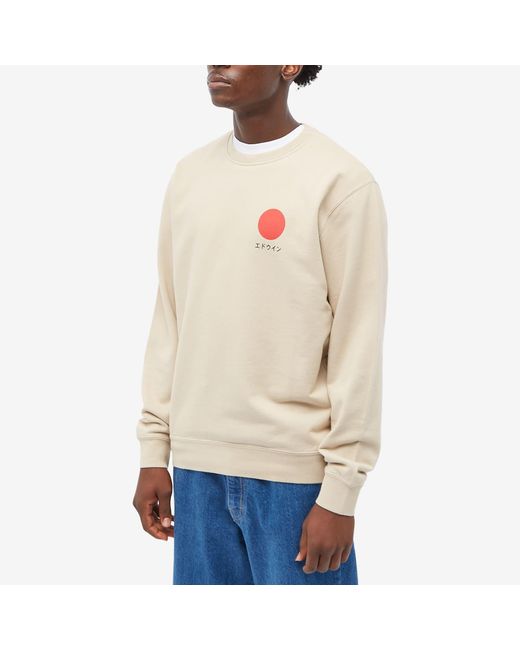Edwin Japanese Sun Crew Sweat in Natural for Men | Lyst