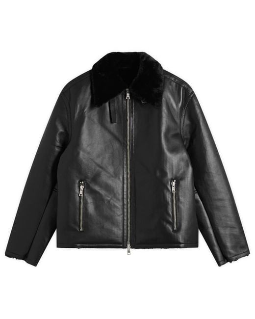 MKI Miyuki-Zoku Black V2 Shearling Flight Jacket for men