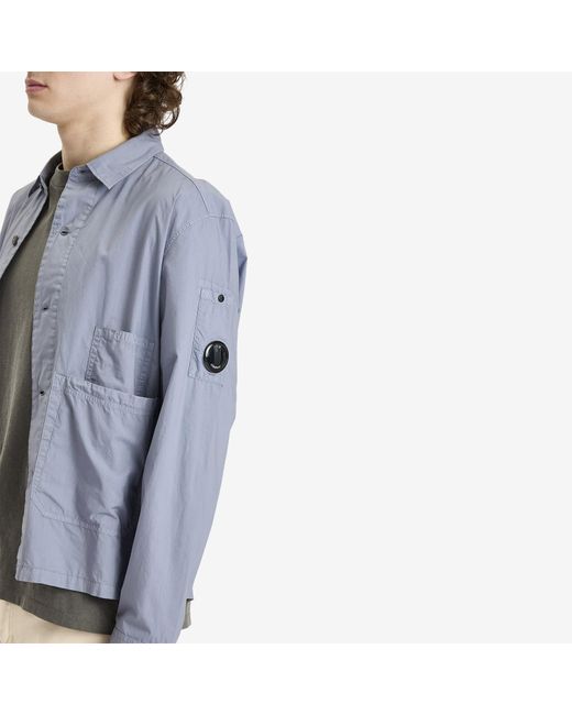 C P Company Blue Arm Lens Overshirt for men