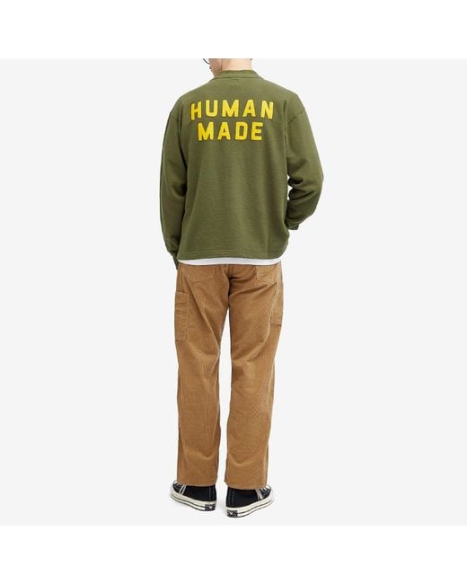 Human Made Green Crew Sweat Cardigan for men