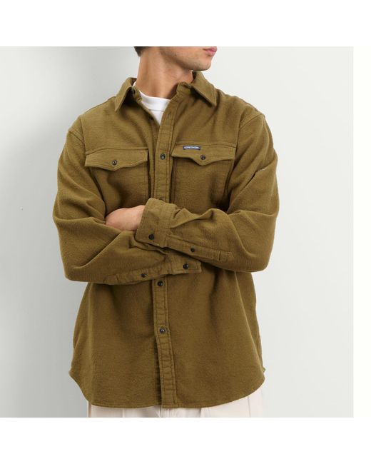 Dubbleware Green Notched Pocket Flannel Shirt for men