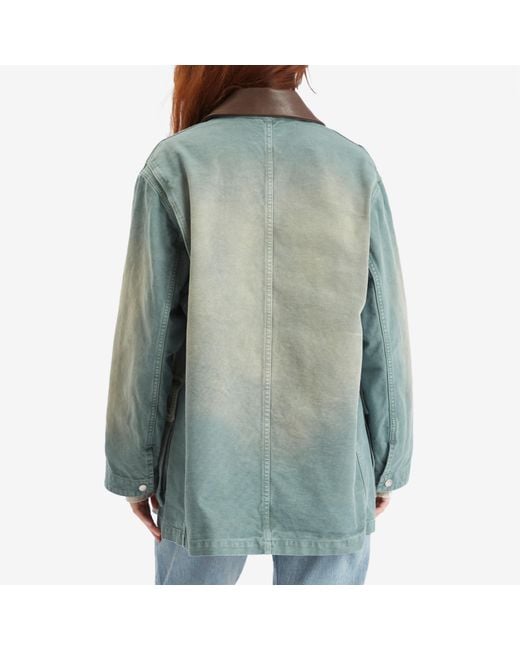 AURALEE Organic Cotton Duck Blouson in Green | Lyst