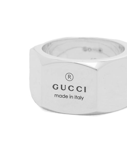 Gucci White Trademark Band Ring 12Mm