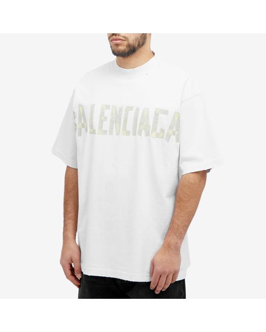 Balenciaga White Tape T-Shirt for men