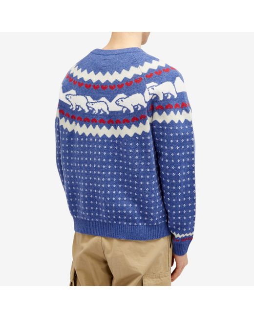 Human Made Nordic Jacquard Knit Sweater in Blue for Men | Lyst