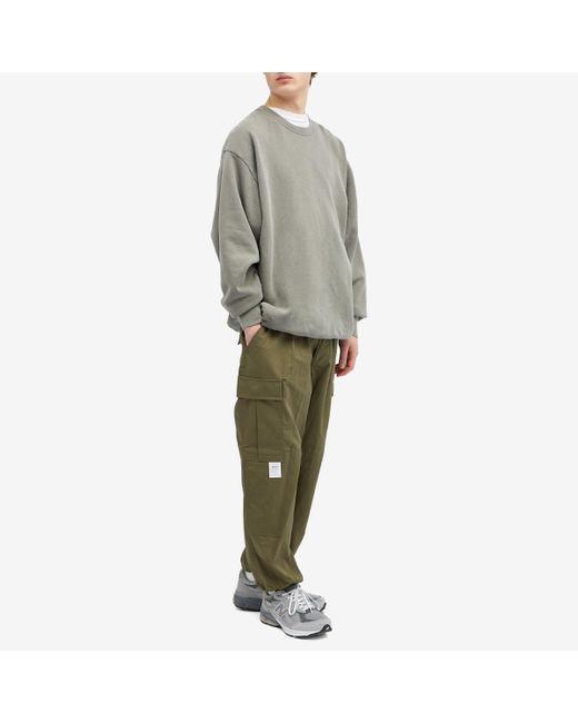 (w)taps Gray 26 Washed Crew Sweat for men