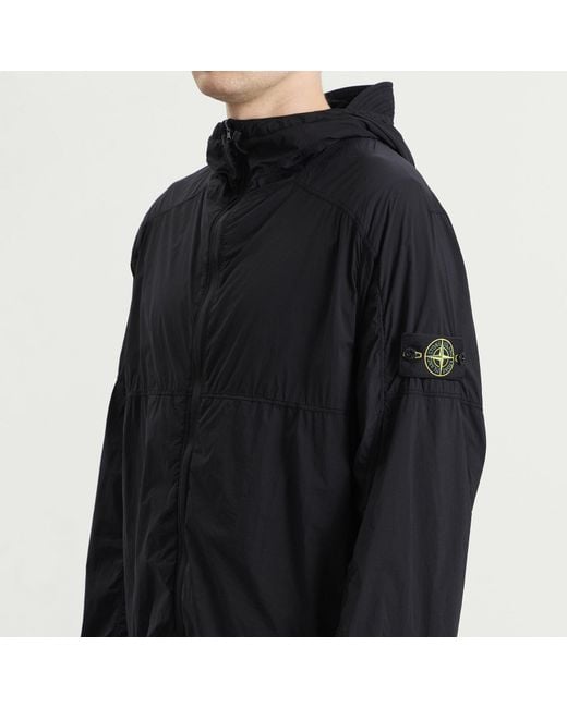 Stone Island Black Ultralight Nylon Stretch-Tc Hooded Jacket for men