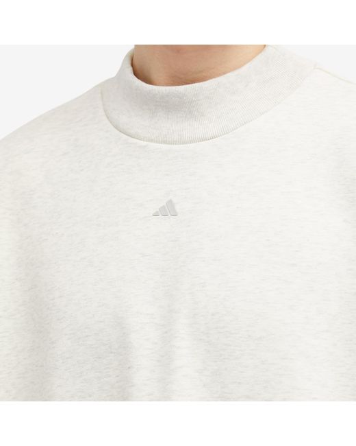 Adidas White Basketball Crew Sweat for men