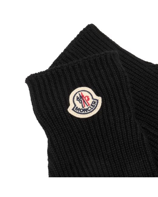 Moncler Black Logo Gloves for men