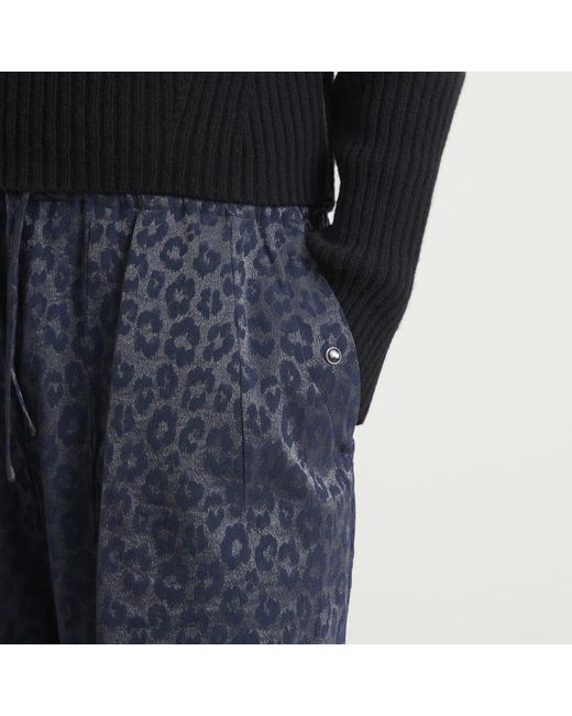 Needles Blue Leopard Print Shorts