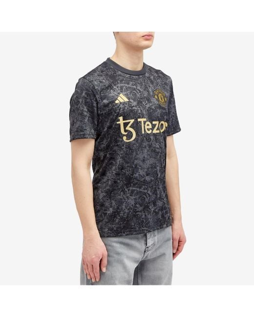 Adidas Gray X Mufc X The Stone Roses Camouflage Football Jersey for men