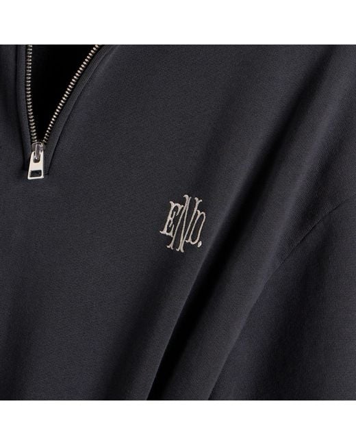 END. Black Slice Half Zip Sweat