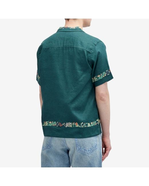 Percival Green Imported Embroidered Cuban Shirt for men