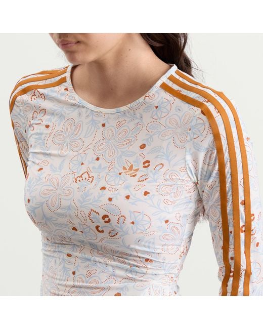 Adidas Multicolor Mesh Long Sleeve Floral Top