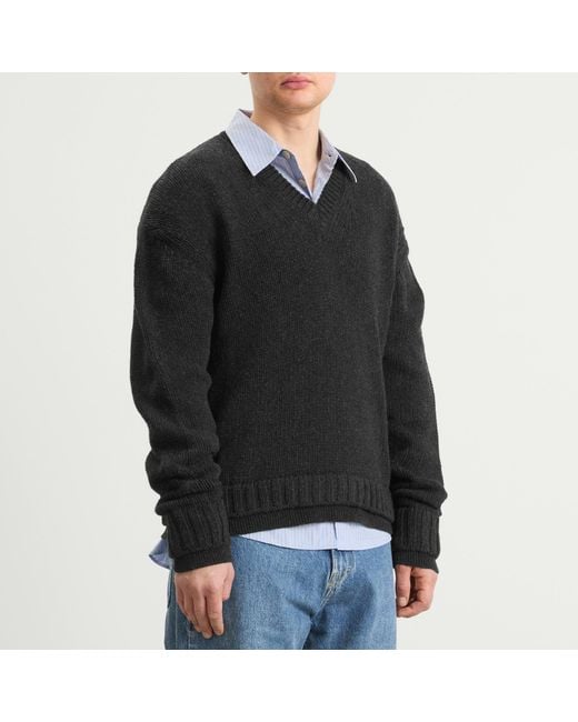 Our Legacy Black False V-Neck Jumper for men