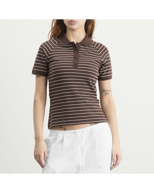 Samsøe & Samsøe Brown Samia Short Sleeve Polo Top