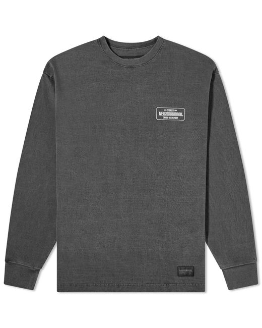 Neighborhood Gray Long Sleeve Pigment Dyed T-Shirt for men