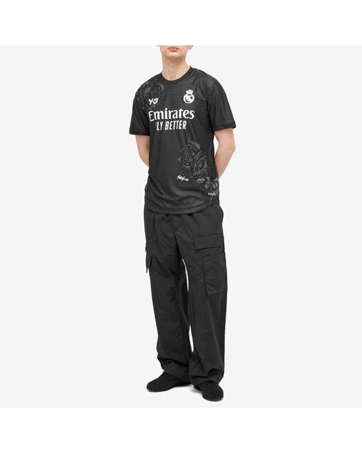 Y-3 Black X Real Madrid 4Th Goalkeeper Jersey Top for men