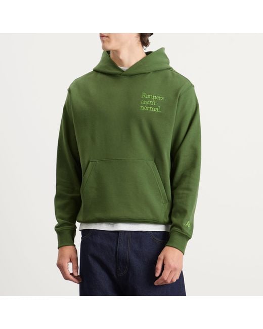 New Balance Green Athletics Runners Arent Normal Hoodie for men