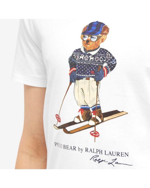 Polo Ralph Lauren White Ski Bear T-Shirt for men