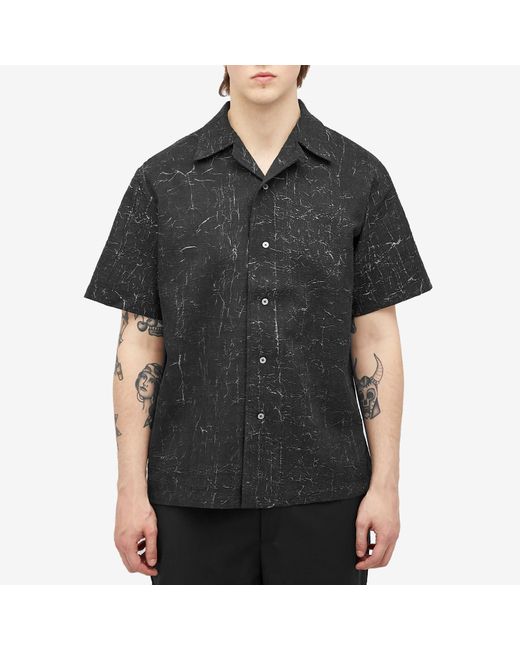 Han Kjobenhavn Black Wrinkle Bowling Shirt for men