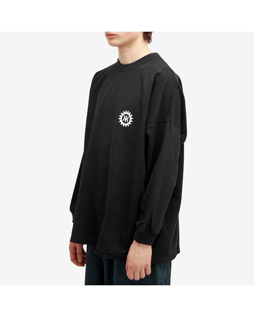 (w)taps Black 19 Long Sleeve Printed T-Shirt for men