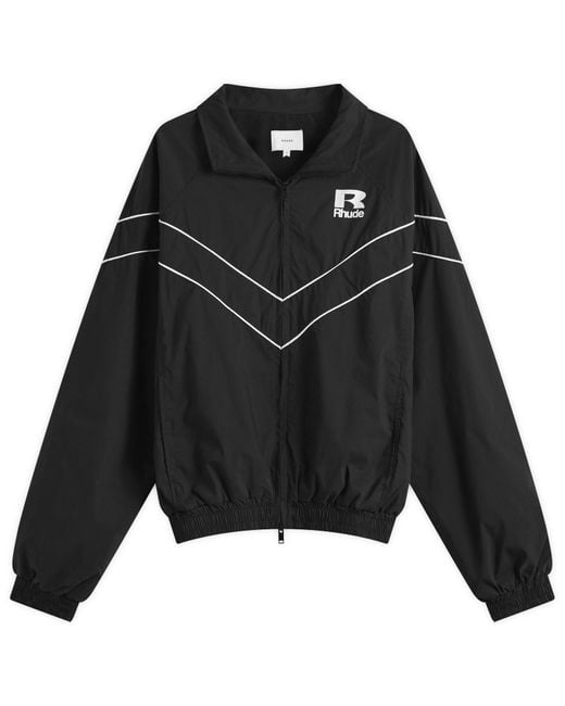 Rhude Black Piping Raglan Track Jacket for men
