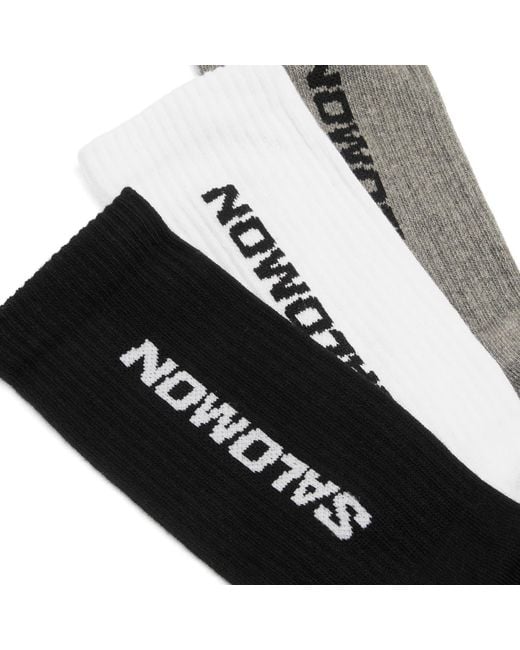 Salomon Black Everyday Crew Sock 3-Pack for men