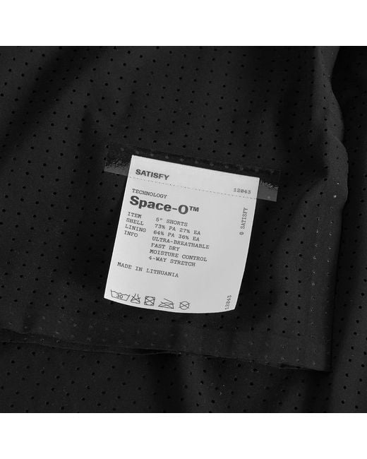 Satisfy Black Space-O 5 Shorts for men