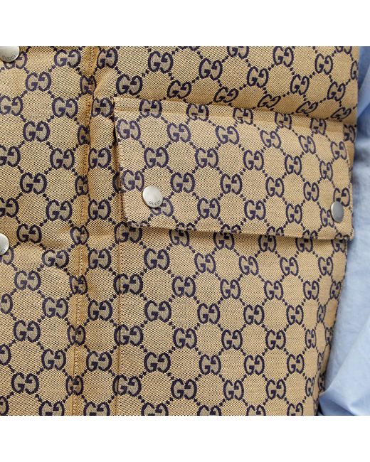 Gucci Blue Gg Panel Down Vest for men