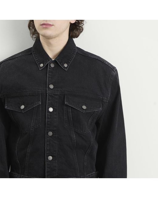 Entire studios Black Shrunken Denim Jacket for men