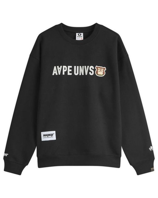 Aape By A Bathing Ape Black Aape Unvs Dog Sweatshirt for men
