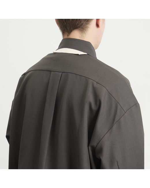 Merely Made Gray Cropped Overshirt for men