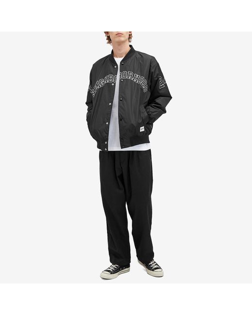 Neighborhood Black Baseball Jacket for men