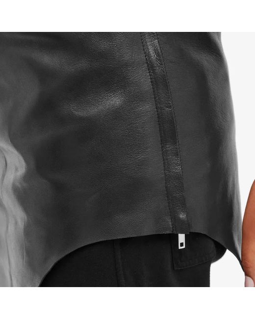 Rick Owens Black Leather Tank Vest