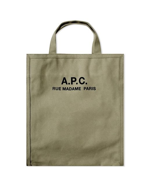 A.P.C. Green Recuperation Heavy Canvas Tote Bag for men