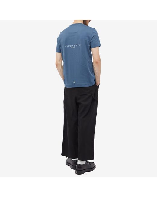 Givenchy Blue Paris Reverse Logo T-Shirt for men